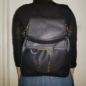 Black Aldo faux leather back pack